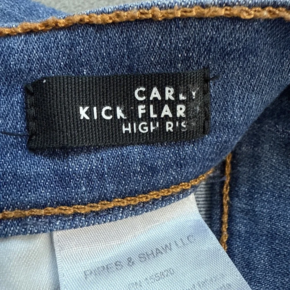 Veronica Beard Jeans Womens 24 Blue Carly Kick Flare High Rise Sunrise Wash Crop